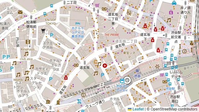 HUB 渋谷道玄坂店の周辺地図