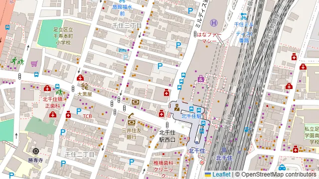 KICHIRI Garden Table 北千住の周辺地図