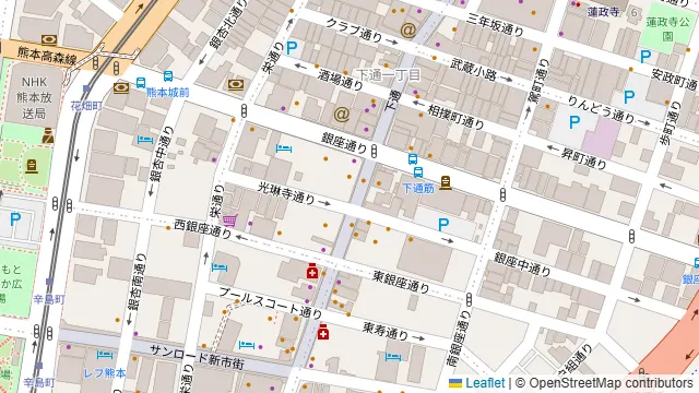 下通ルーフバルコニー付き会議室の周辺地図