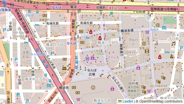 難波のしんちゃんの周辺地図