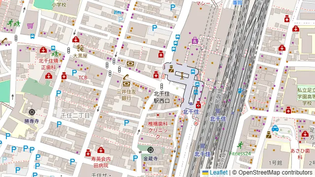 はなの舞 北千住駅西口店の周辺地図