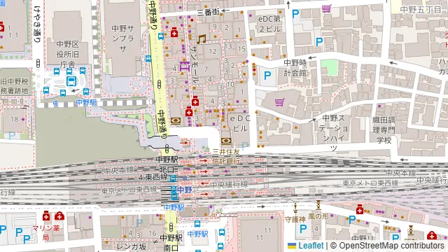 Darts UP 中野店の周辺地図