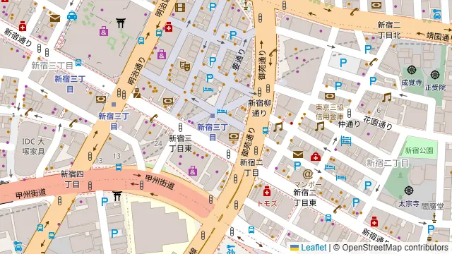 ワインの酒場。ディプント新宿三丁目店の周辺地図