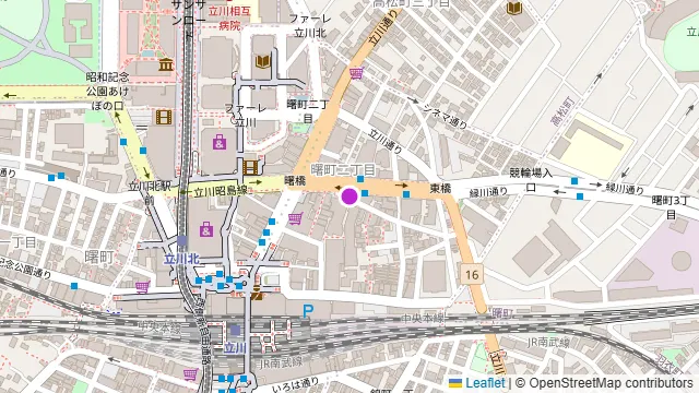 ホテルエミシア東京立川(旧 立川グランドホテル)の周辺地図