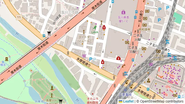 PONPA 二子玉川の周辺地図