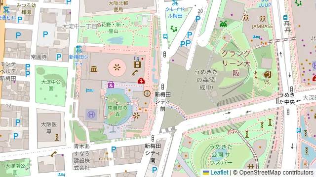 梅田スカイビル 貸切パーティースペースの周辺地図