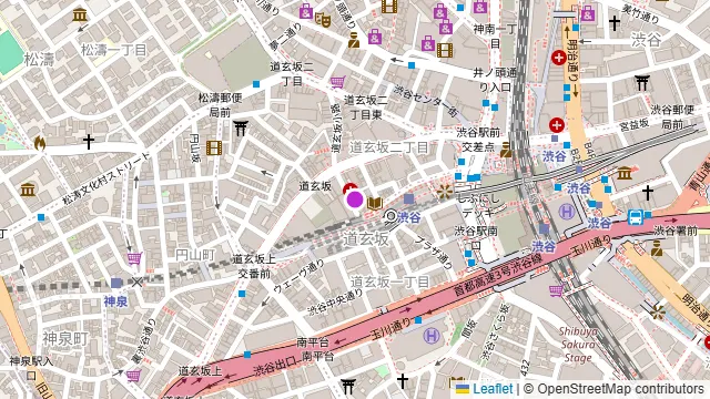 ゴッチバッタ 渋谷道玄坂店の周辺地図