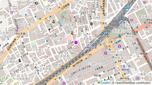 夜景×チーズ肉バル GARDEN 三宮の周辺地図