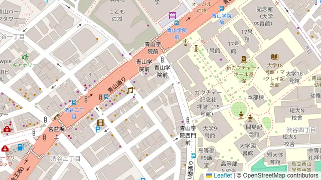 青山学院大学近くの6名用デザイナーズ会議室の周辺地図