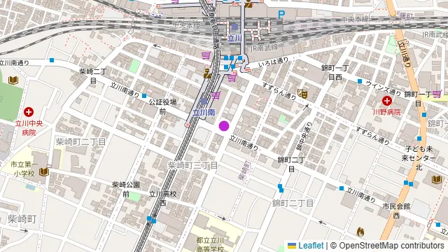 シュラスコ&ビアレストラン ALEGRIA tachikawaの周辺地図