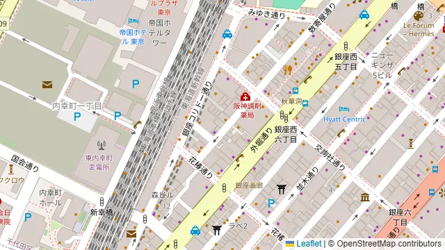 ザ バー カサブランカ ギンザの周辺地図