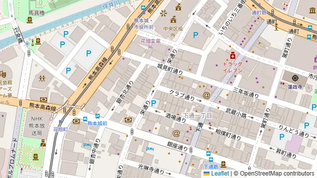 ヨルカゼ -KUMAMOTO カド SAKABA-の周辺地図