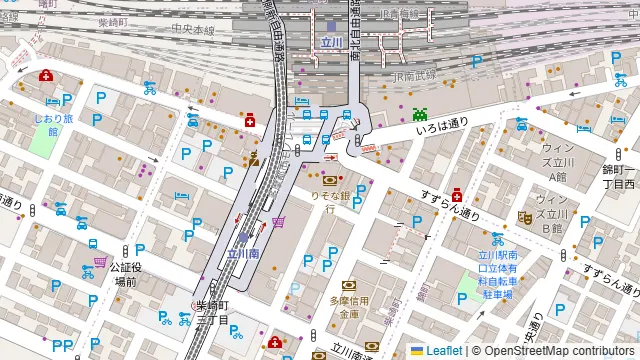 千の庭 立川店の周辺地図