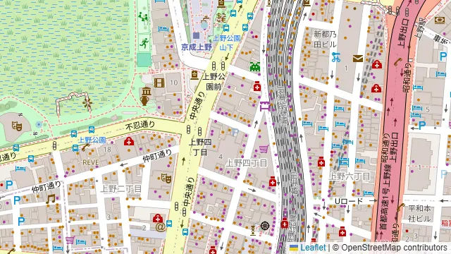 しのぶ 上野店の周辺地図