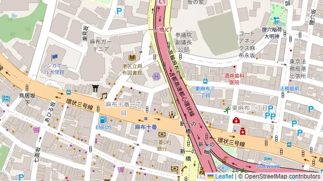アジアン キュイジーヌ エー・オー・シー 麻布十番の周辺地図