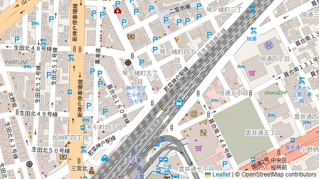 レンタルスタジオaile 神戸三宮店の周辺地図