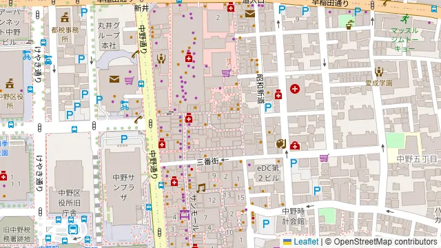 もっつん? 中野本店の周辺地図