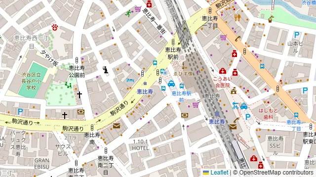 恵比壽ビヤホールの周辺地図
