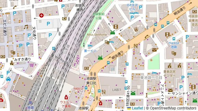 隠れ房 池袋店の周辺地図