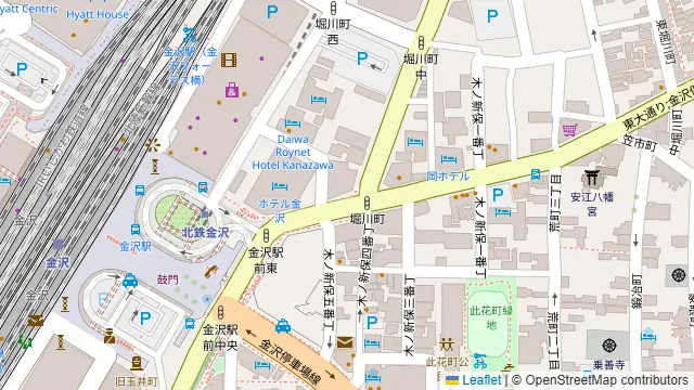 TKP金沢新幹線口会議室の周辺地図