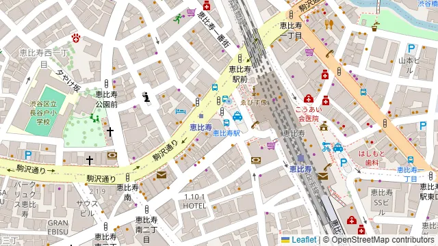 恵比壽ビヤホールの周辺地図