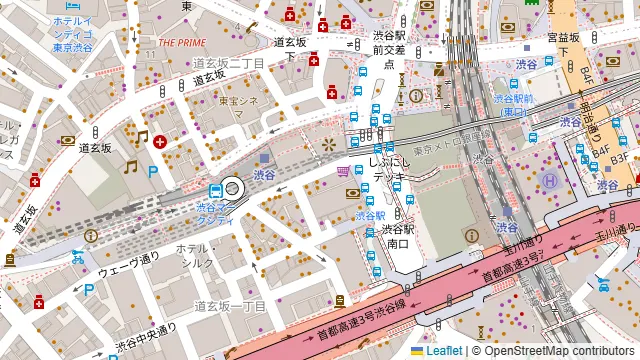 Darts UP 渋谷駅前の周辺地図