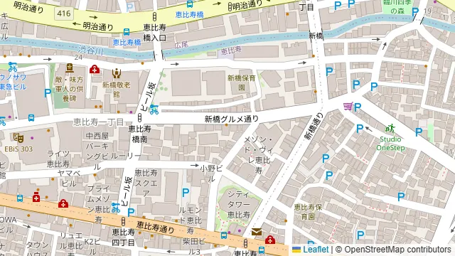 リノスぺkitchen恵比寿プリマの周辺地図