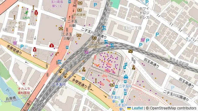 鉄板串焼 嵐 二子玉川ライズオークモール店の周辺地図