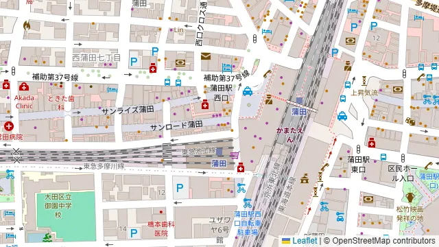 大安居酒屋 蒲田の夜明けぜよの周辺地図