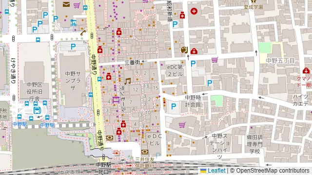 海鮮居酒屋 鮨のえん屋 中野北口店の周辺地図