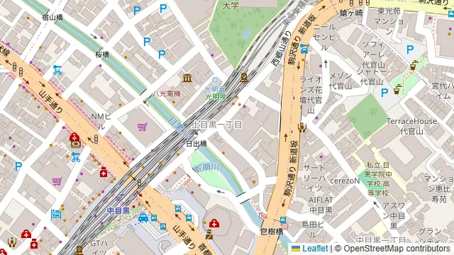 兜 中目黒 別邸の周辺地図