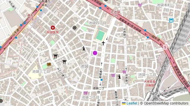 響テラス池袋の周辺地図