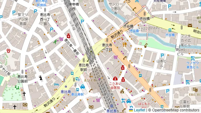 恵比寿でですけの周辺地図