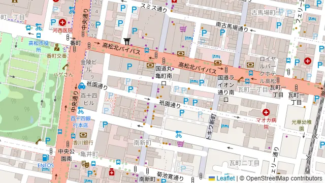 ミライザカ 高松南新町店の周辺地図