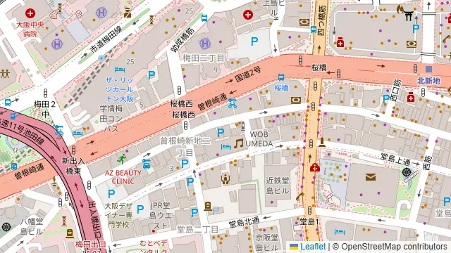 梅田ダンススタジオ402の周辺地図