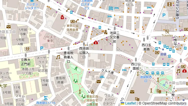 アズール 池袋駅西口の周辺地図