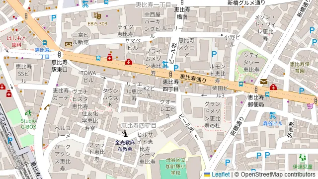 リノスぺkitchen恵比寿201の周辺地図