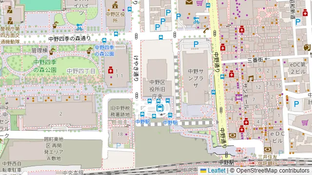 NYA CAFE(中野区役所新庁舎1F)の周辺地図