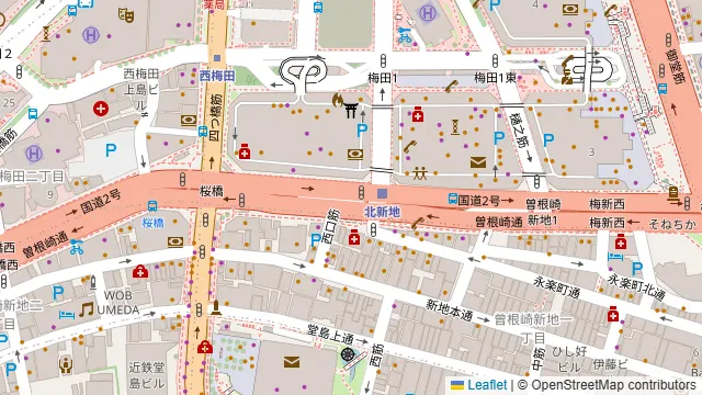 5（ファイブ）北新地の周辺地図