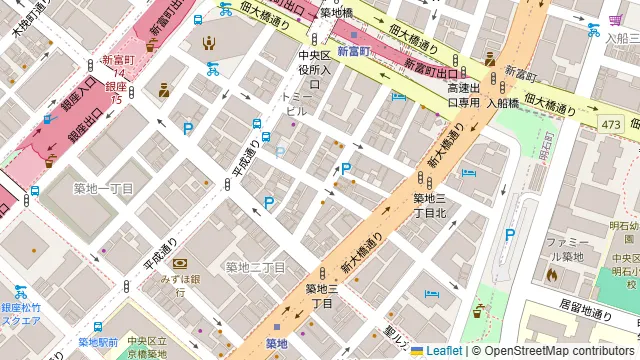 ギャラリー&スタジオnolla 銀座・築地の周辺地図