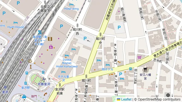 地酒と和個室居酒屋 蔵の間 金沢駅前店の周辺地図