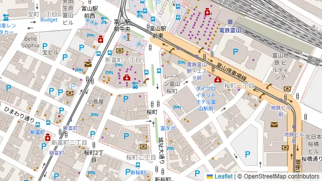 全席個室 楽蔵 富山駅前店の周辺地図