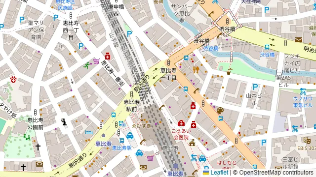 恵比寿でですけの周辺地図
