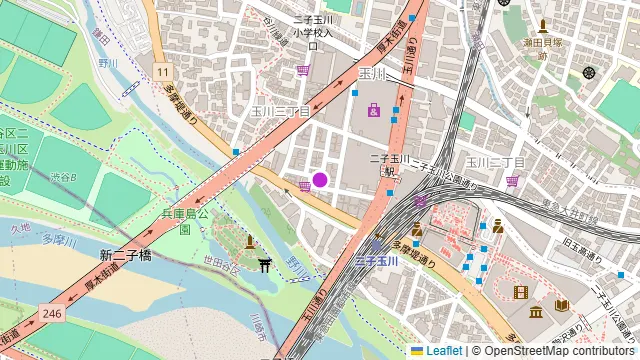 PONPA 二子玉川の周辺地図