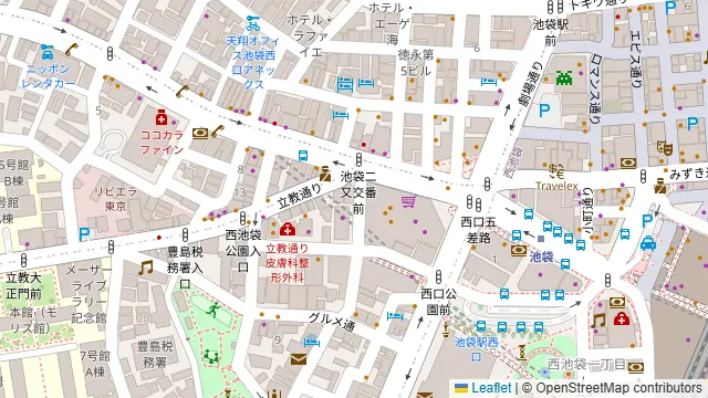 鶴亀八番 池袋店の周辺地図