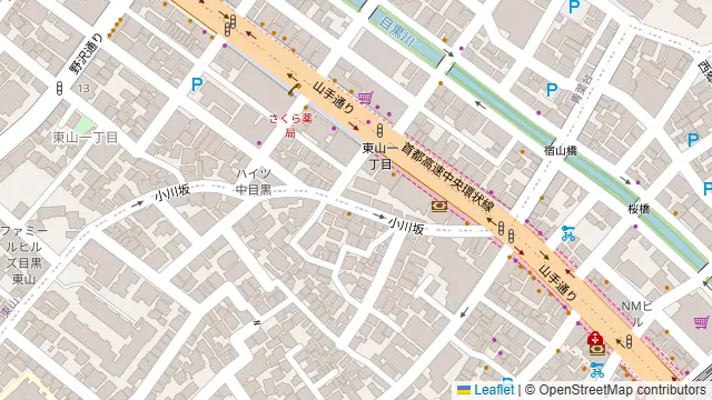 にもの 中目黒店の周辺地図