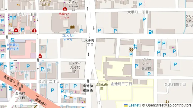 大分駅最寄りのスペース(金池)の周辺地図