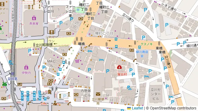 立川ビアホールの周辺地図