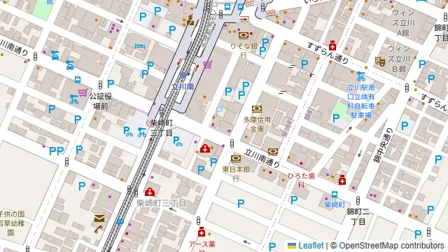 肉と海鮮 居酒屋 芯 立川店の周辺地図
