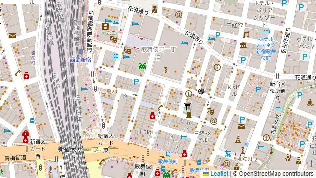ハイドアウト 新宿靖国通り店の周辺地図
